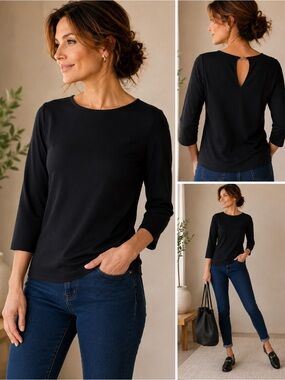 Petrovitch & Robinson Paris Black Viscose Top Made in France 40